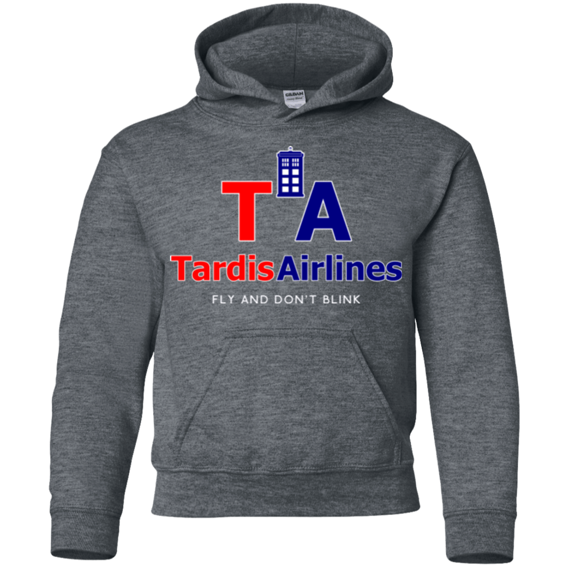 Sweatshirts Dark Heather / YS Tardis Airlines Youth Hoodie
