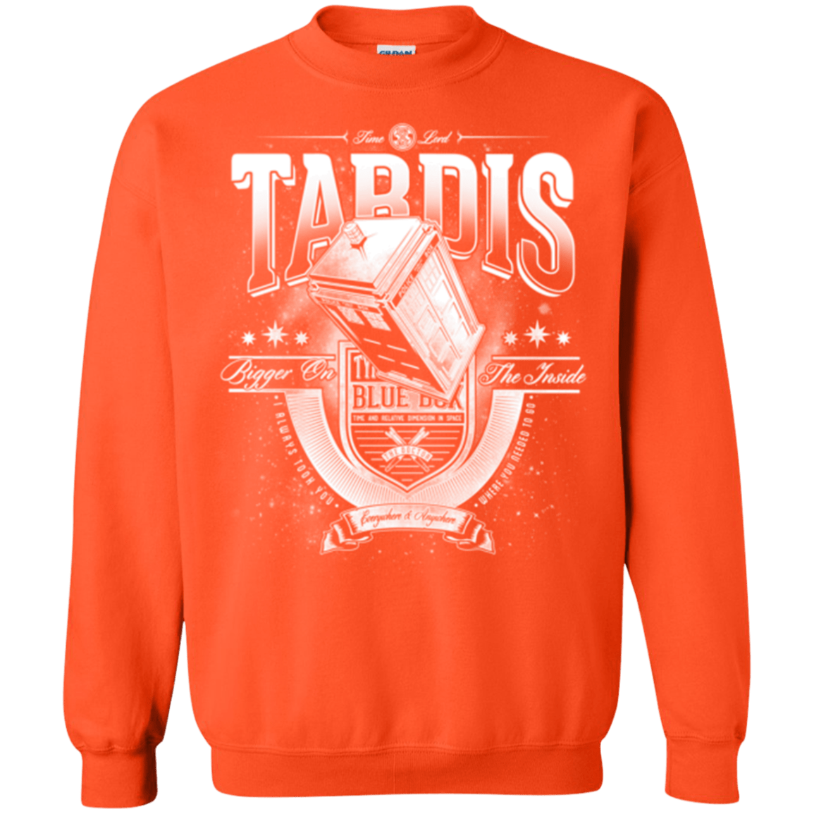Sweatshirts Orange / Small Tardis Crewneck Sweatshirt
