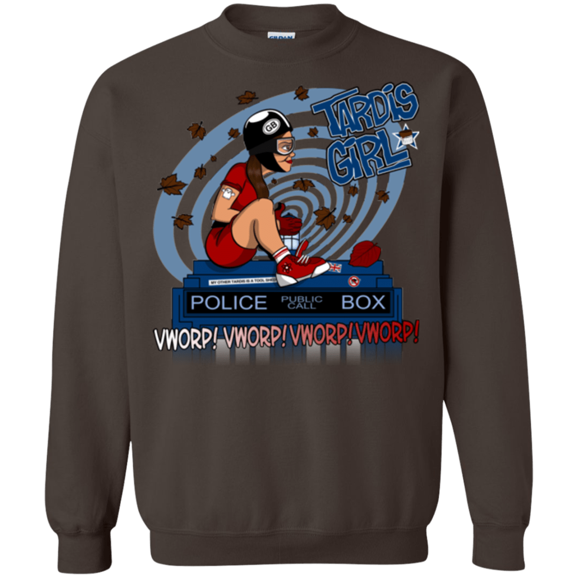 Sweatshirts Dark Chocolate / Small Tardis Girl Crewneck Sweatshirt