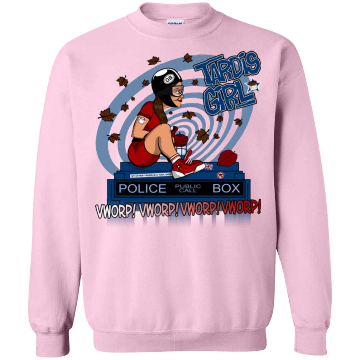 Sweatshirts Light Pink / Small Tardis Girl Crewneck Sweatshirt