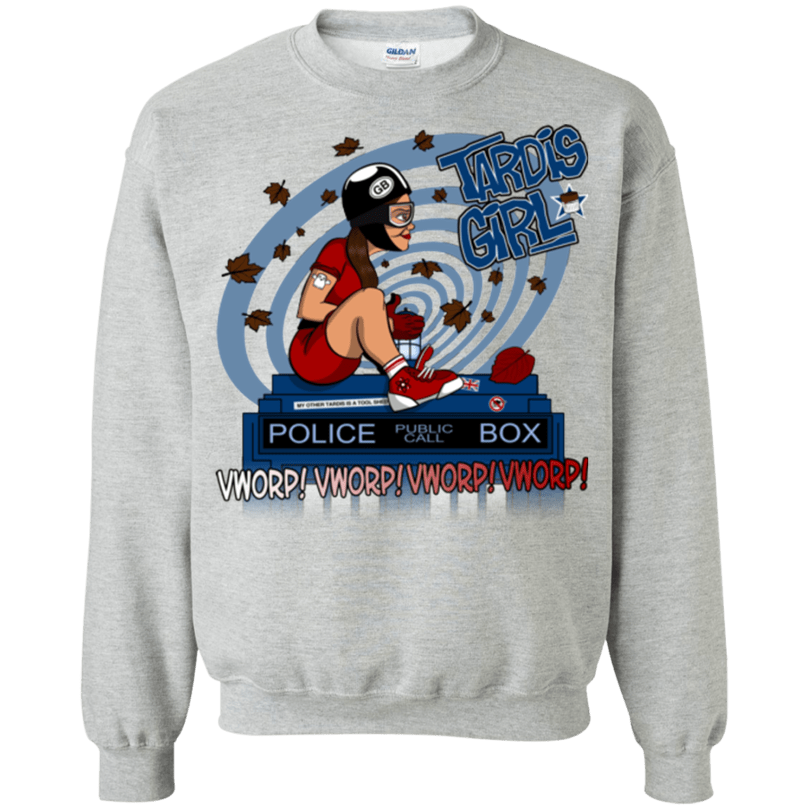 Sweatshirts Sport Grey / Small Tardis Girl Crewneck Sweatshirt