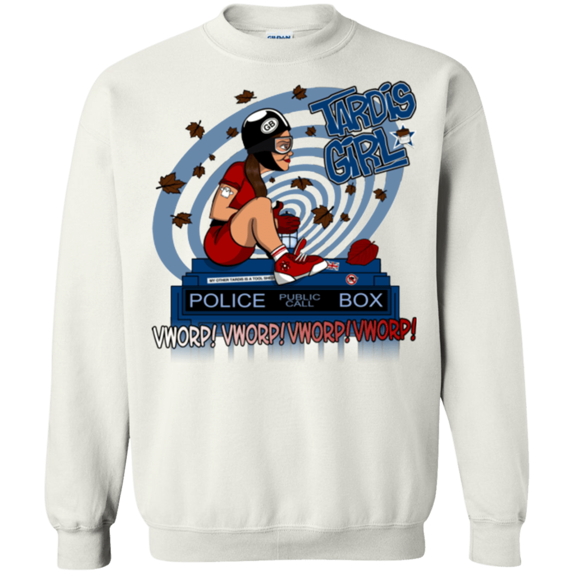 Sweatshirts White / Small Tardis Girl Crewneck Sweatshirt