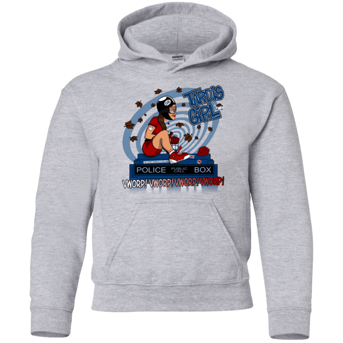 Sweatshirts Sport Grey / YS Tardis Girl Youth Hoodie
