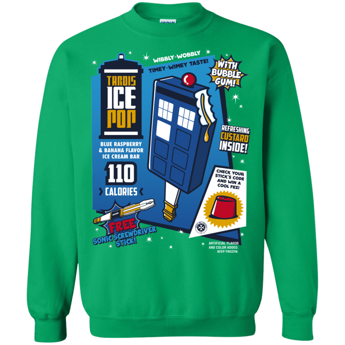 Sweatshirts Irish Green / S Tardis Ice Pop Crewneck Sweatshirt