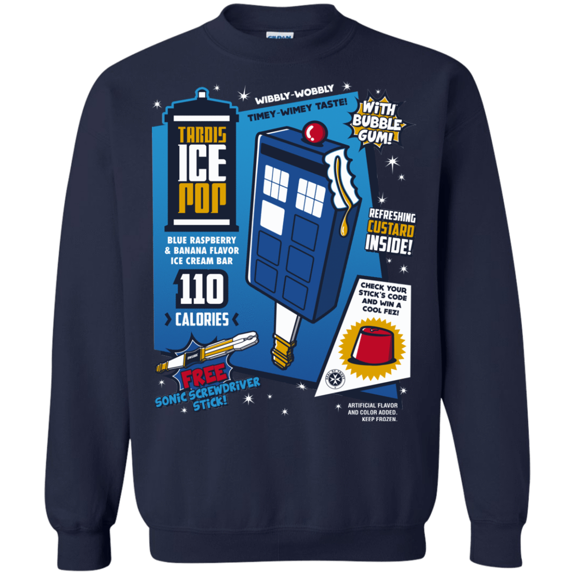 Sweatshirts Navy / S Tardis Ice Pop Crewneck Sweatshirt