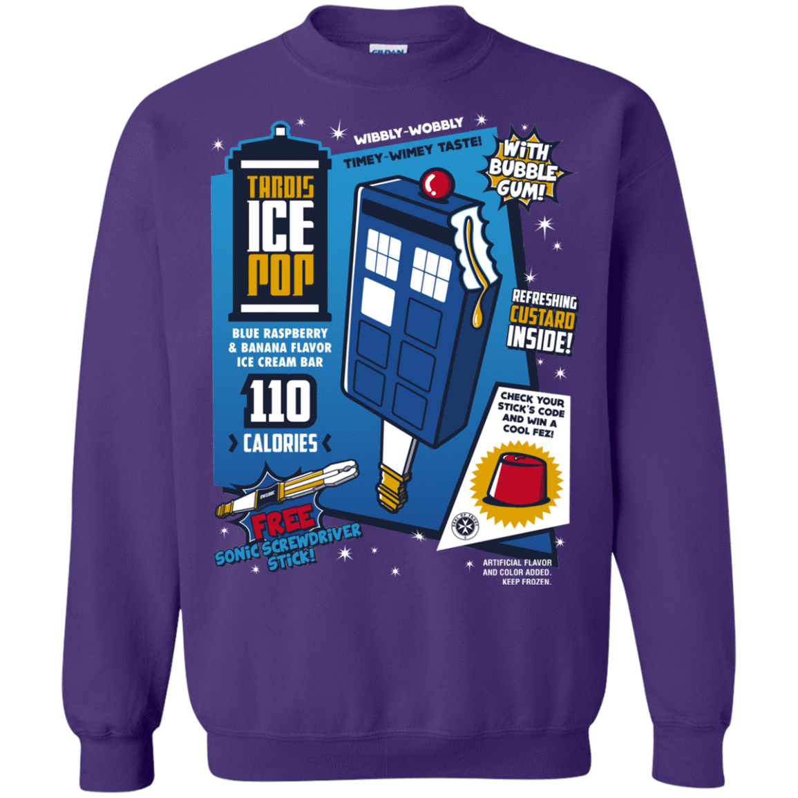 Sweatshirts Purple / S Tardis Ice Pop Crewneck Sweatshirt