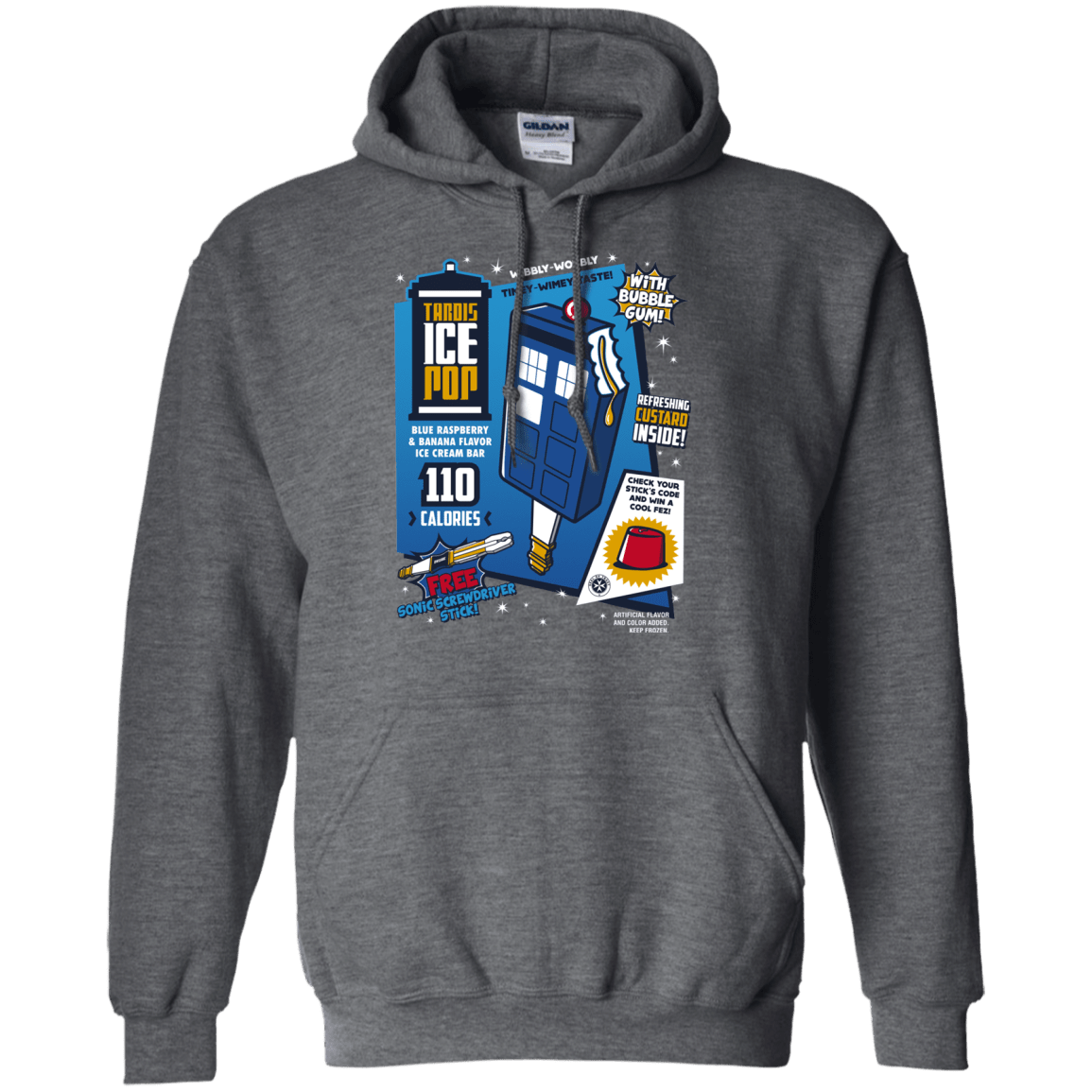 Sweatshirts Dark Heather / S Tardis Ice Pop Pullover Hoodie