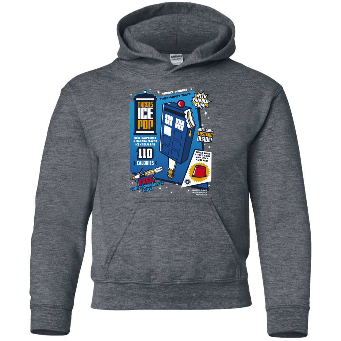 Sweatshirts Dark Heather / YS Tardis Ice Pop Youth Hoodie