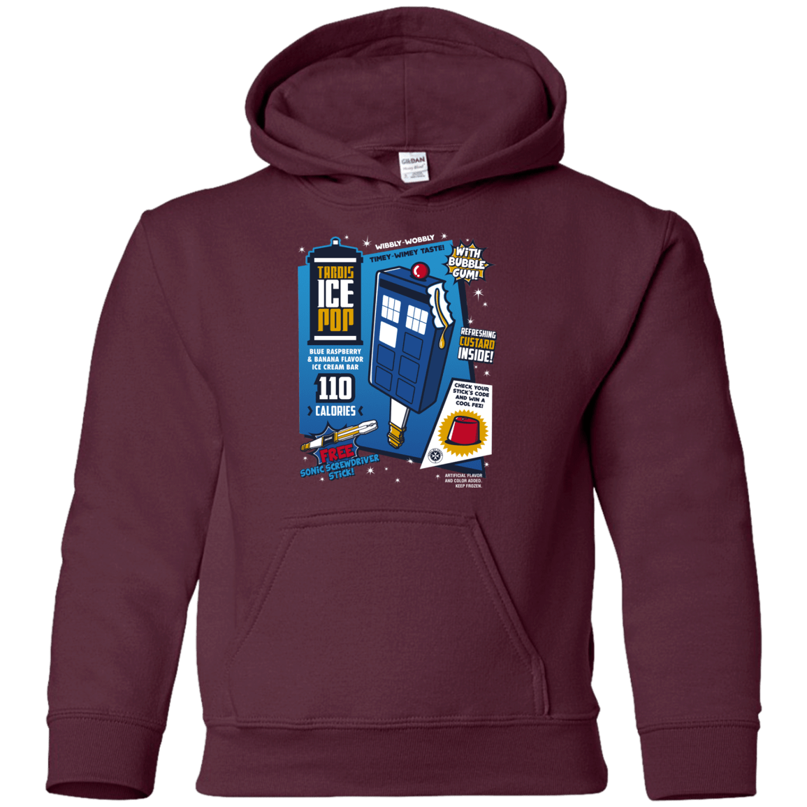 Sweatshirts Maroon / YS Tardis Ice Pop Youth Hoodie