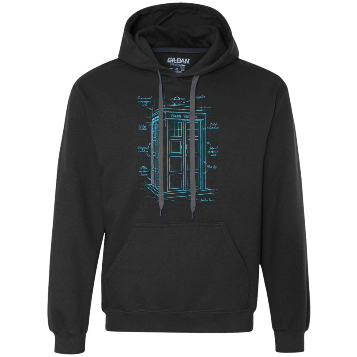 Sweatshirts Black / S Tardis Plan Premium Fleece Hoodie
