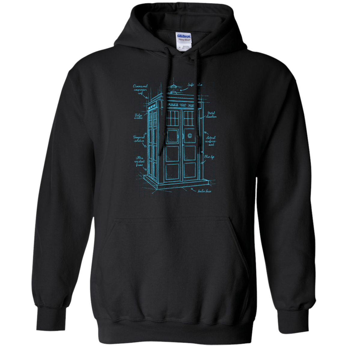 Sweatshirts Black / S Tardis Plan Pullover Hoodie