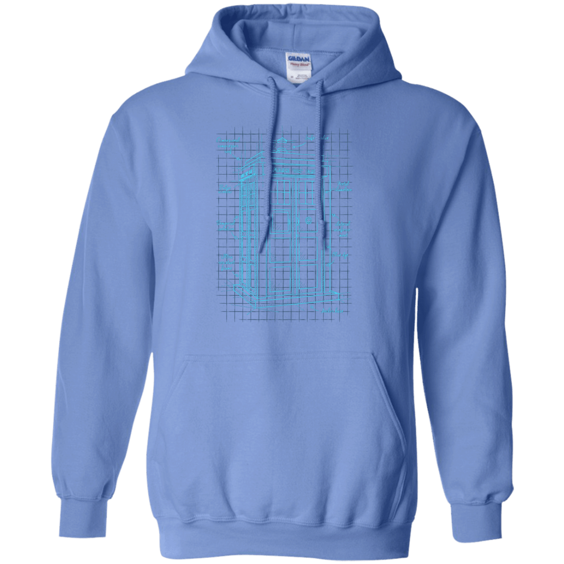 Sweatshirts Carolina Blue / S Tardis Plan Pullover Hoodie