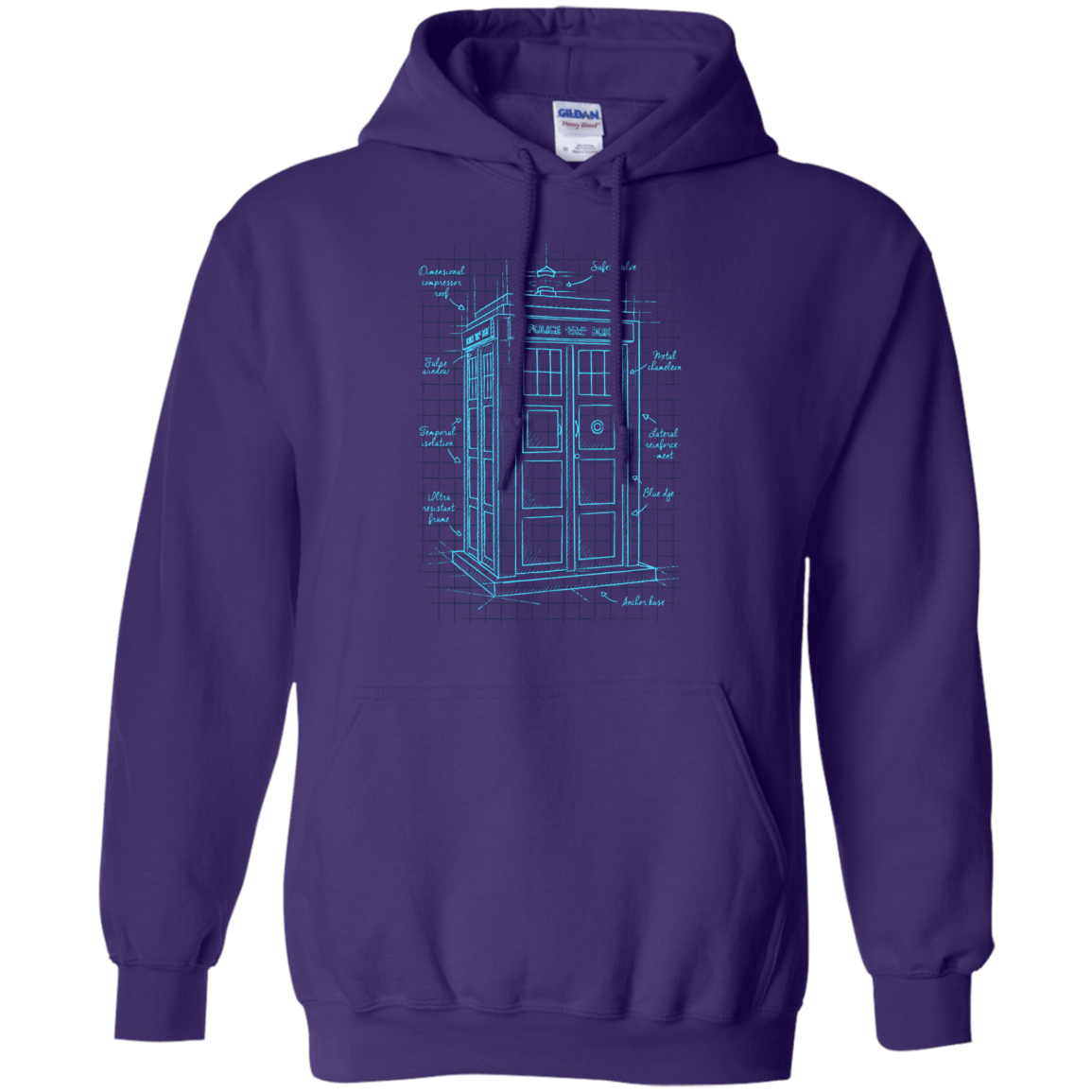 Sweatshirts Purple / S Tardis Plan Pullover Hoodie