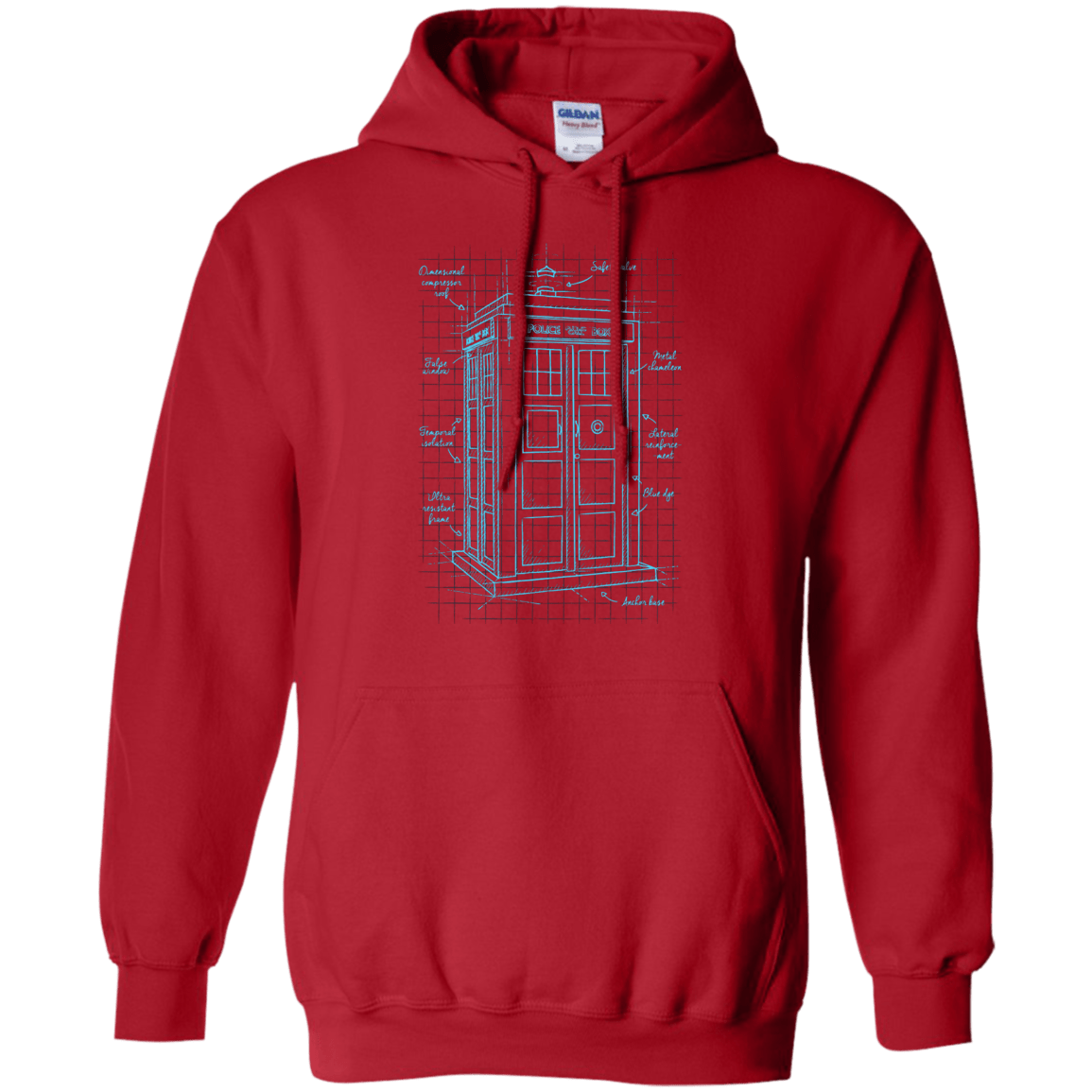 Sweatshirts Red / S Tardis Plan Pullover Hoodie
