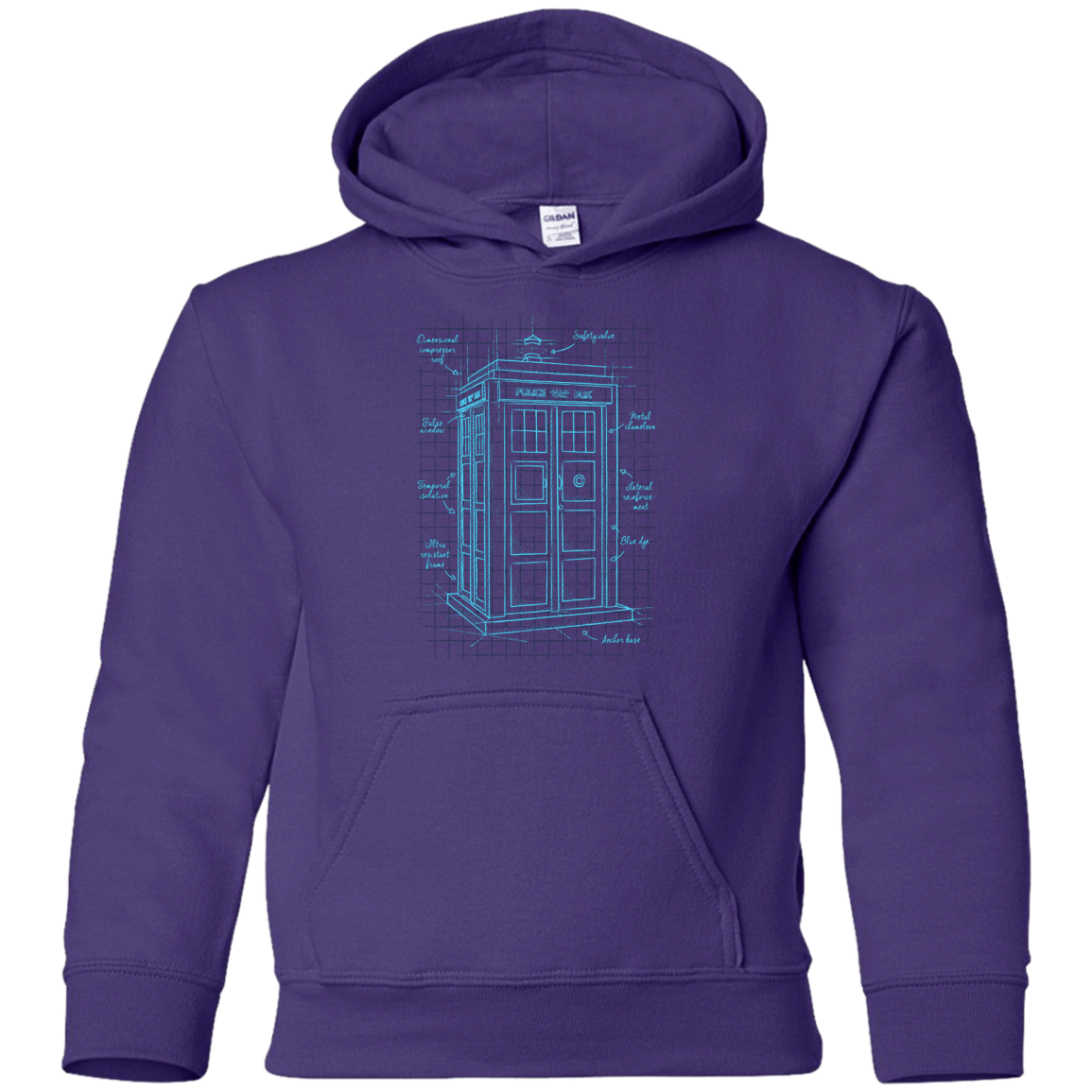 Sweatshirts Purple / YS Tardis Plan Youth Hoodie