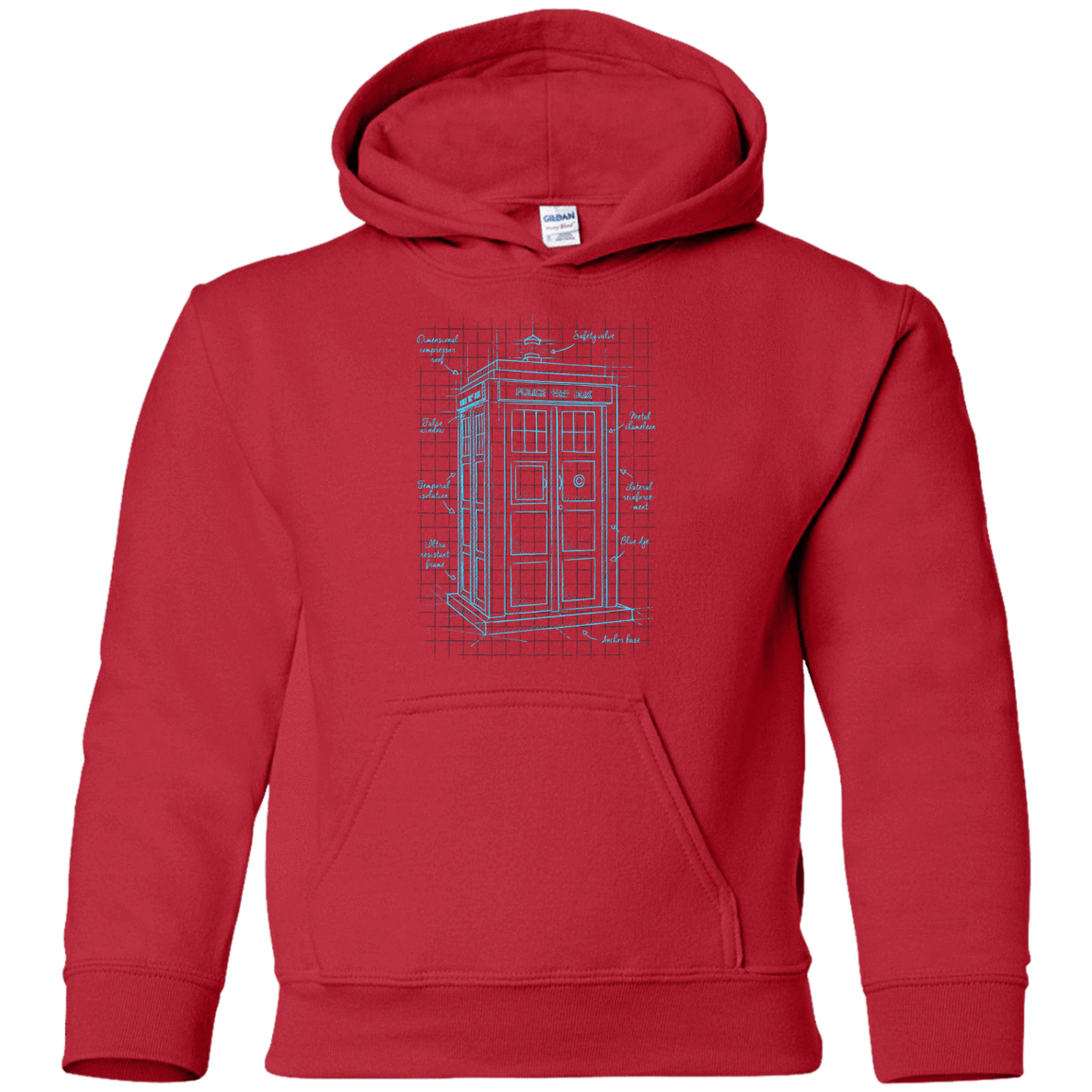 Sweatshirts Red / YS Tardis Plan Youth Hoodie