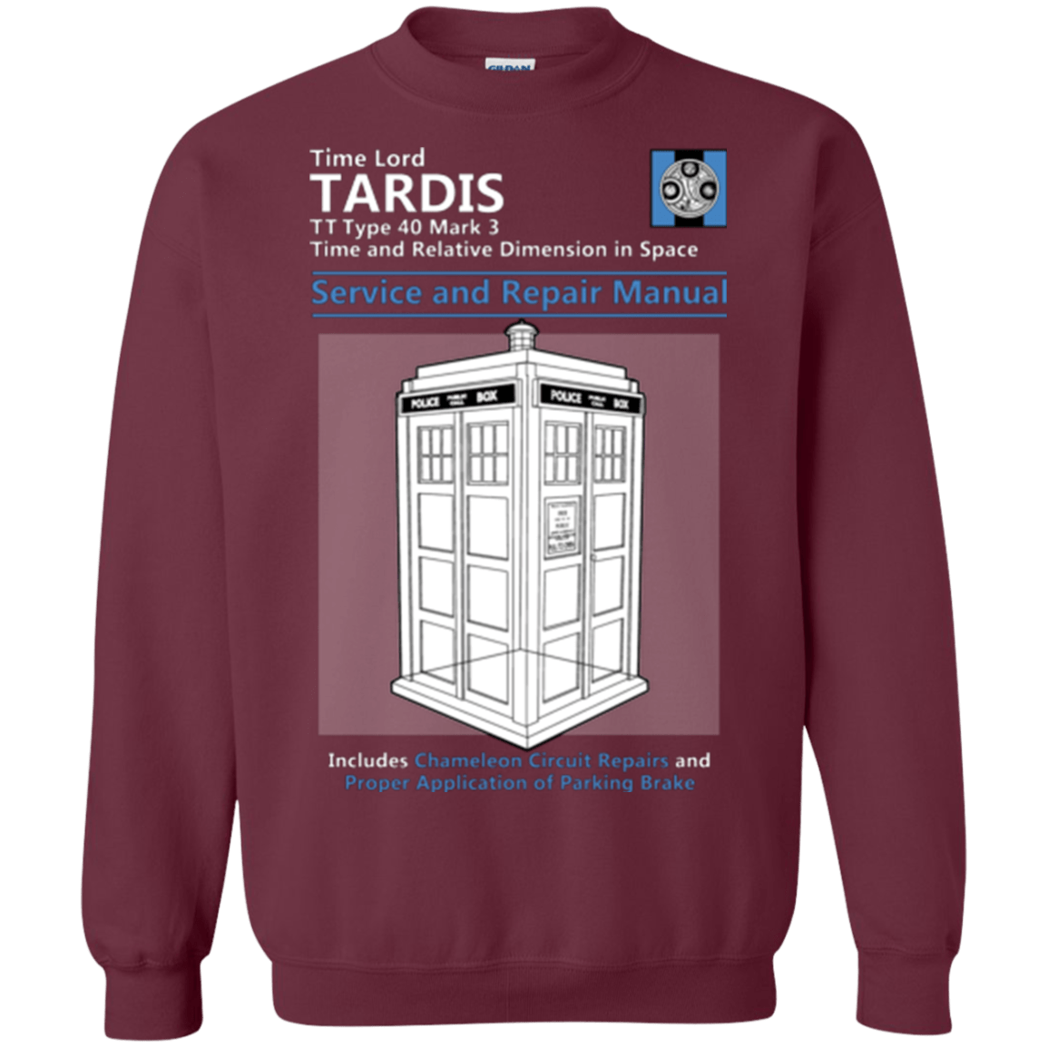 Sweatshirts Maroon / Small TARDIS SERVICE AND REPAIR MANUAL Crewneck Sweatshirt