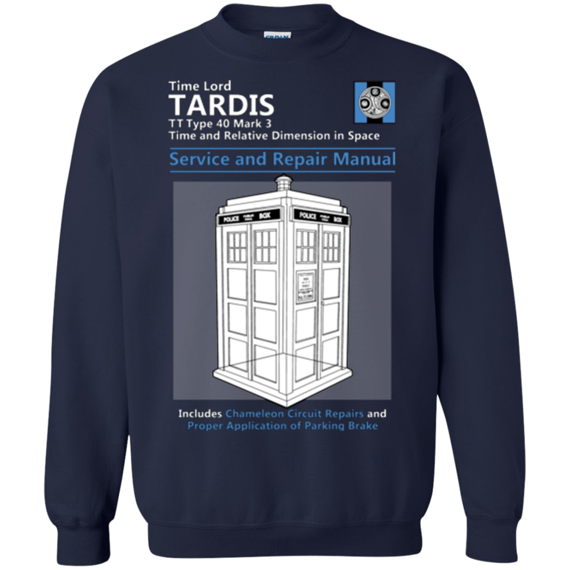 Sweatshirts Navy / Small TARDIS SERVICE AND REPAIR MANUAL Crewneck Sweatshirt