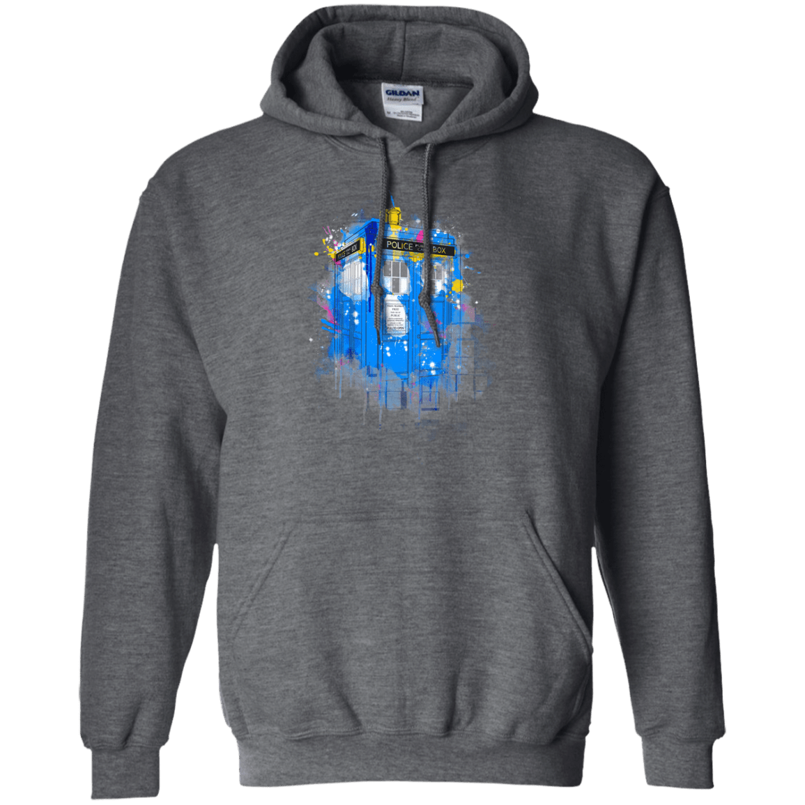 Sweatshirts Dark Heather / S Tardisplash Pullover Hoodie