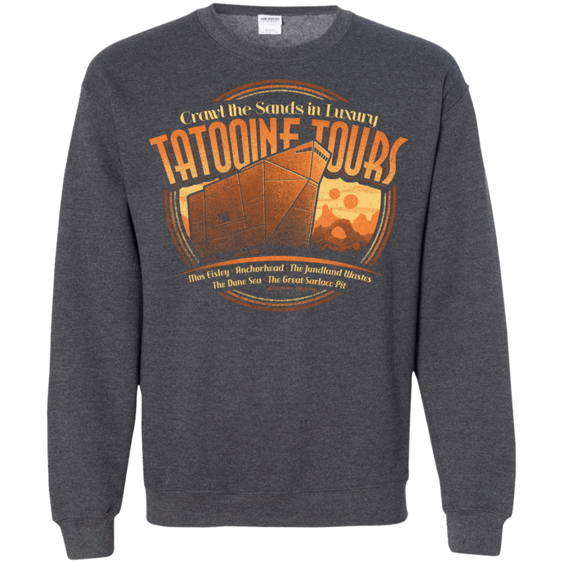 Sweatshirts Dark Heather / S Tatooine Tours Crewneck Sweatshirt