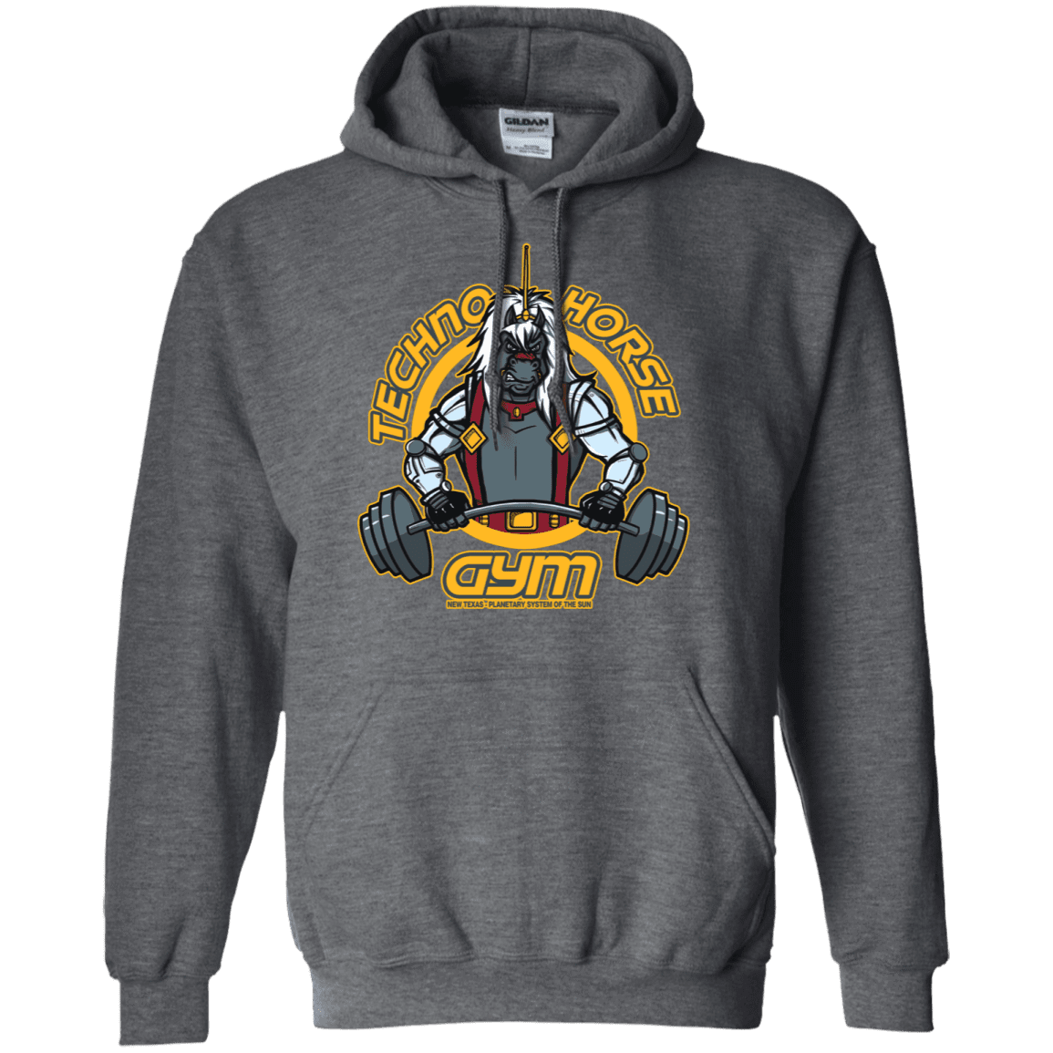 Sweatshirts Dark Heather / S Techno Horse Gym Pullover Hoodie