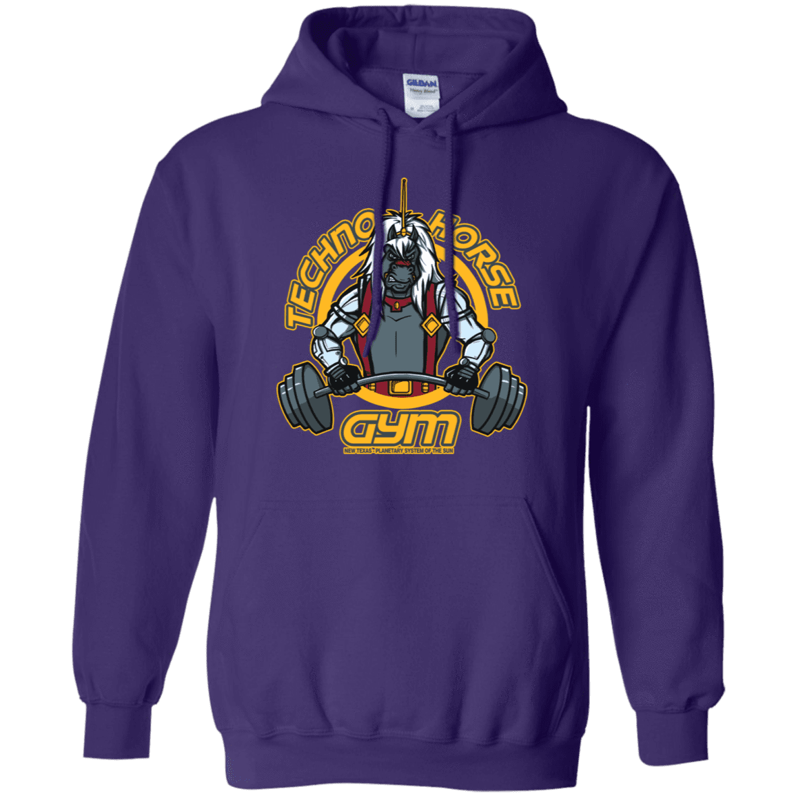 Sweatshirts Purple / S Techno Horse Gym Pullover Hoodie