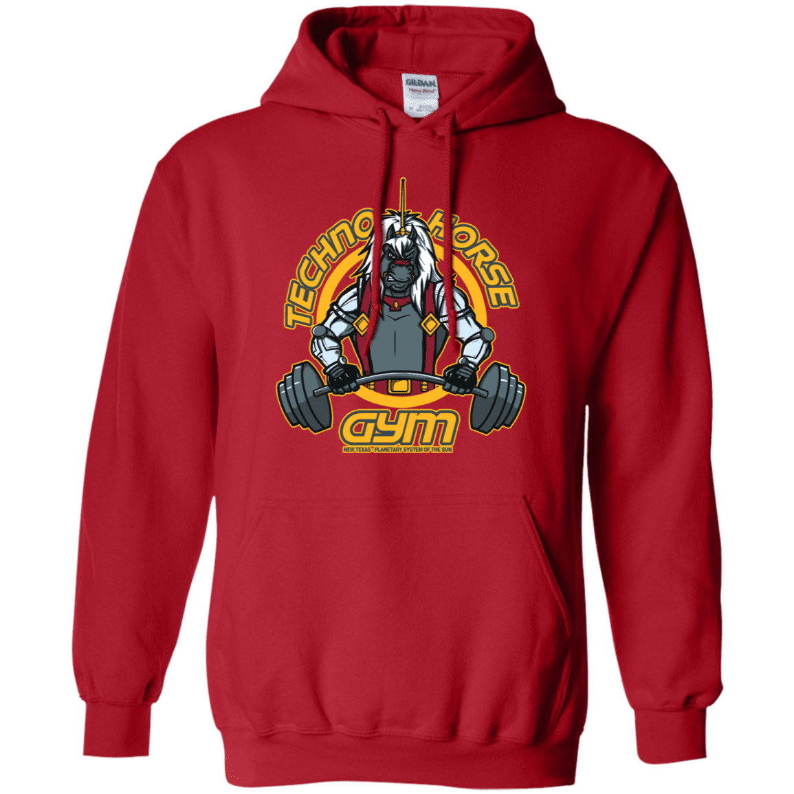 Sweatshirts Red / S Techno Horse Gym Pullover Hoodie