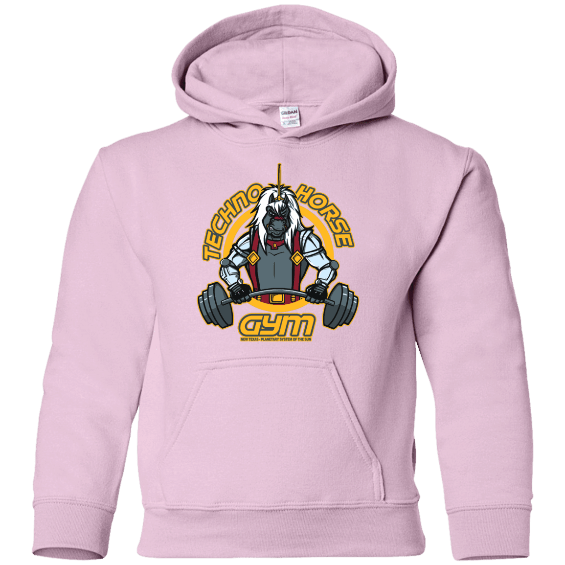 Sweatshirts Light Pink / YS Techno Horse Gym Youth Hoodie