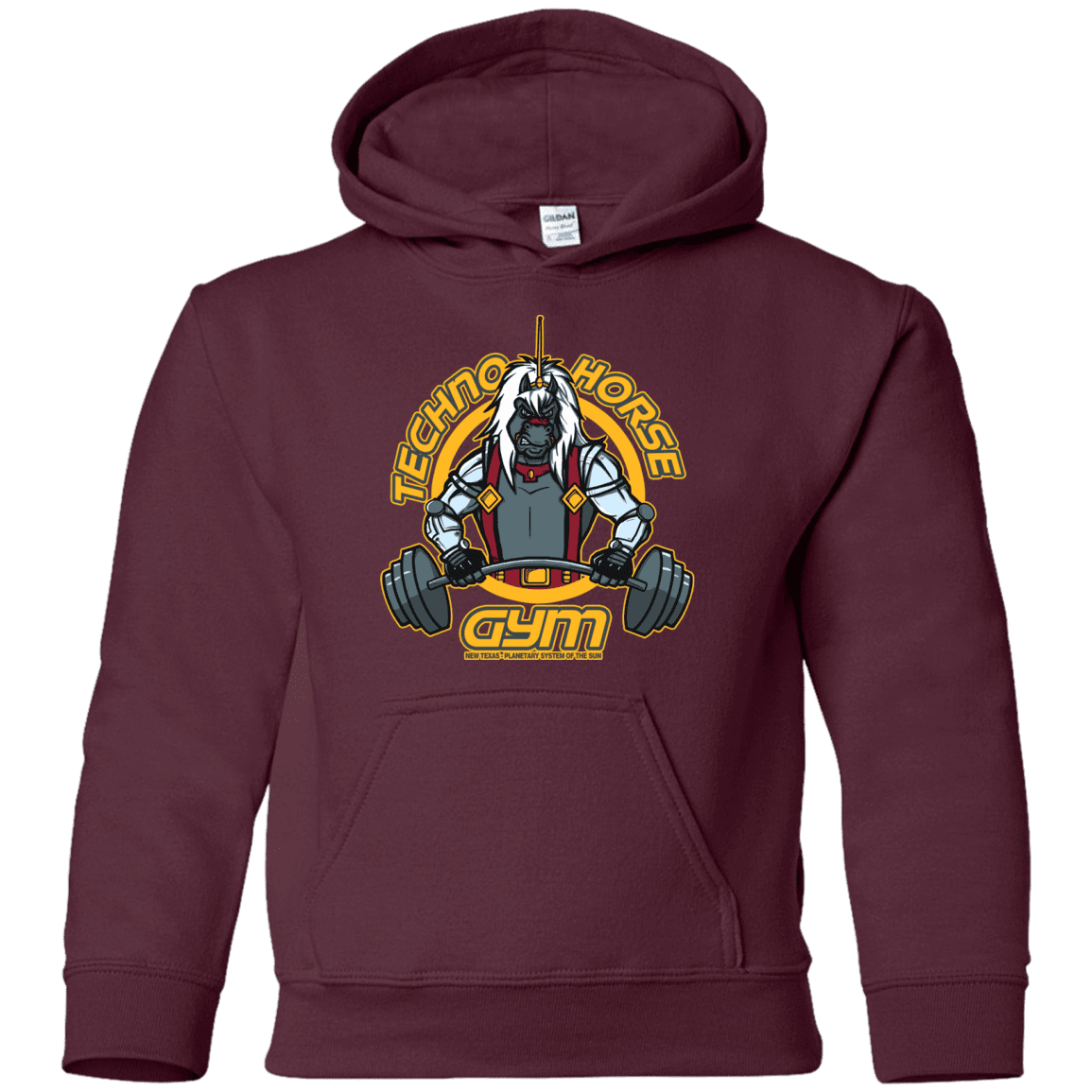 Sweatshirts Maroon / YS Techno Horse Gym Youth Hoodie