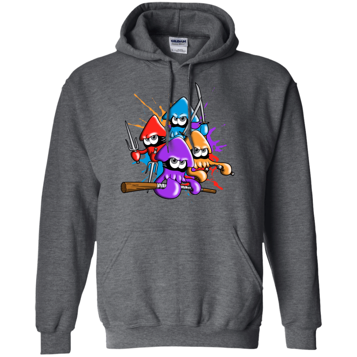 Sweatshirts Dark Heather / S Teenage Mutant Ninja Squids Pullover Hoodie