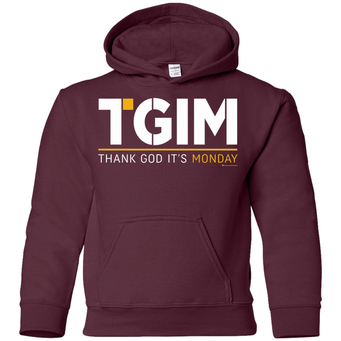Sweatshirts Maroon / YS Thank God Its Monday Youth Hoodie