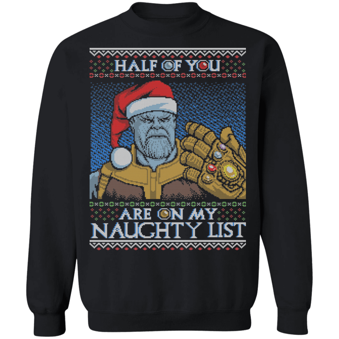 Sweatshirts Black / S Thanos Naughty List Crewneck Sweatshirt