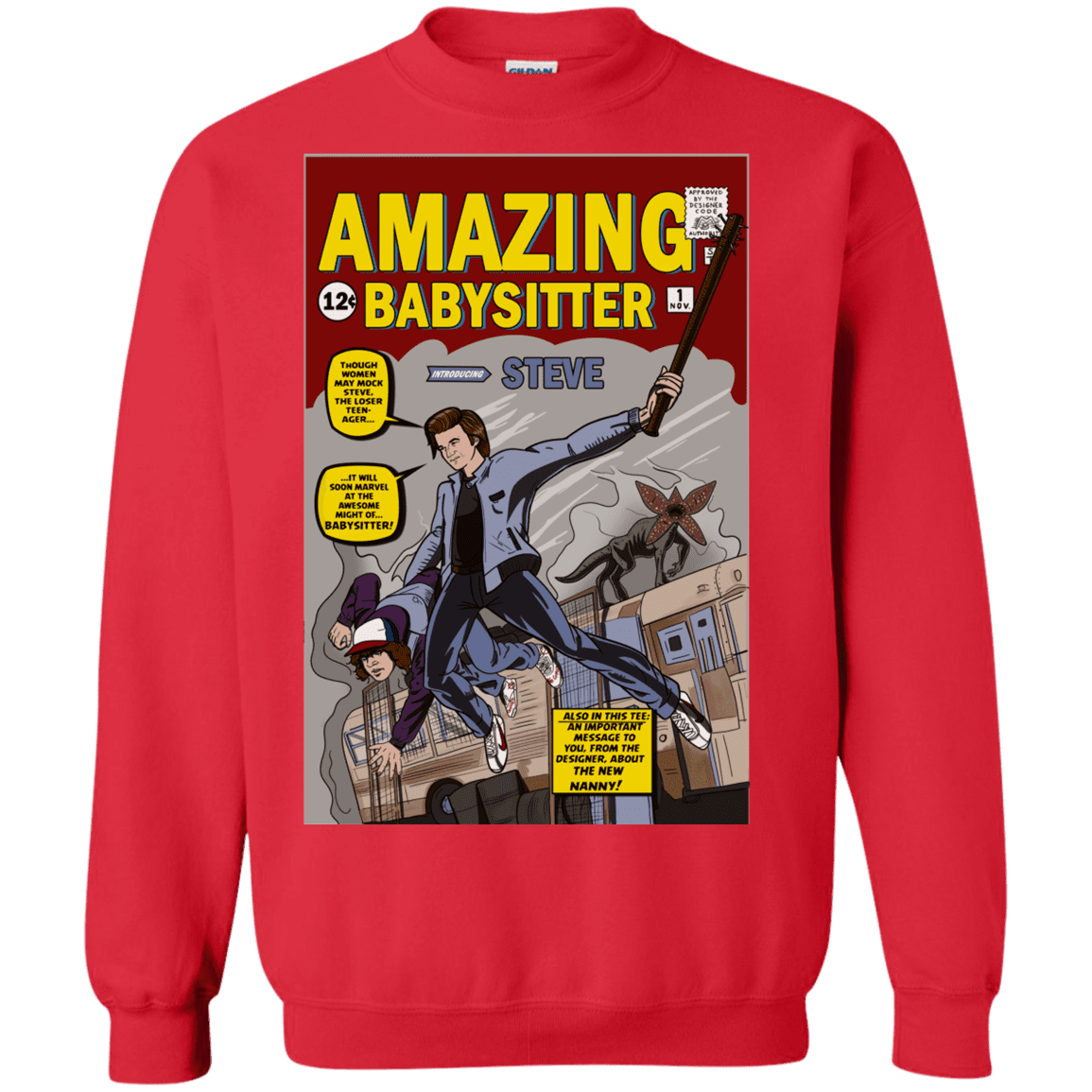 Sweatshirts Red / S The Amazing Babysitter Crewneck Sweatshirt