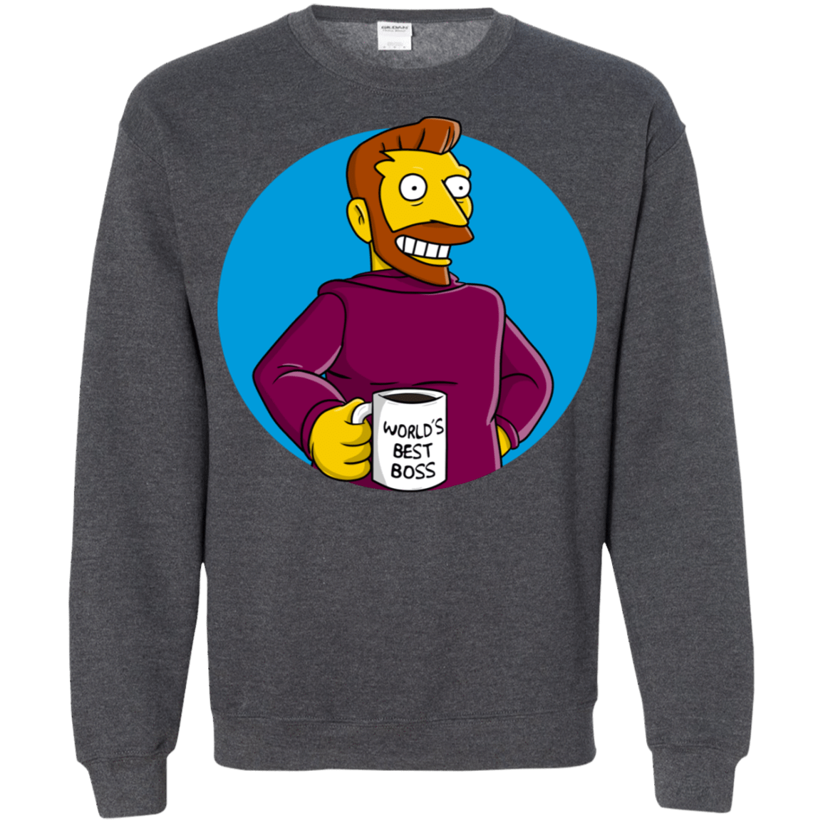 Sweatshirts Dark Heather / S The Best Boss Crewneck Sweatshirt
