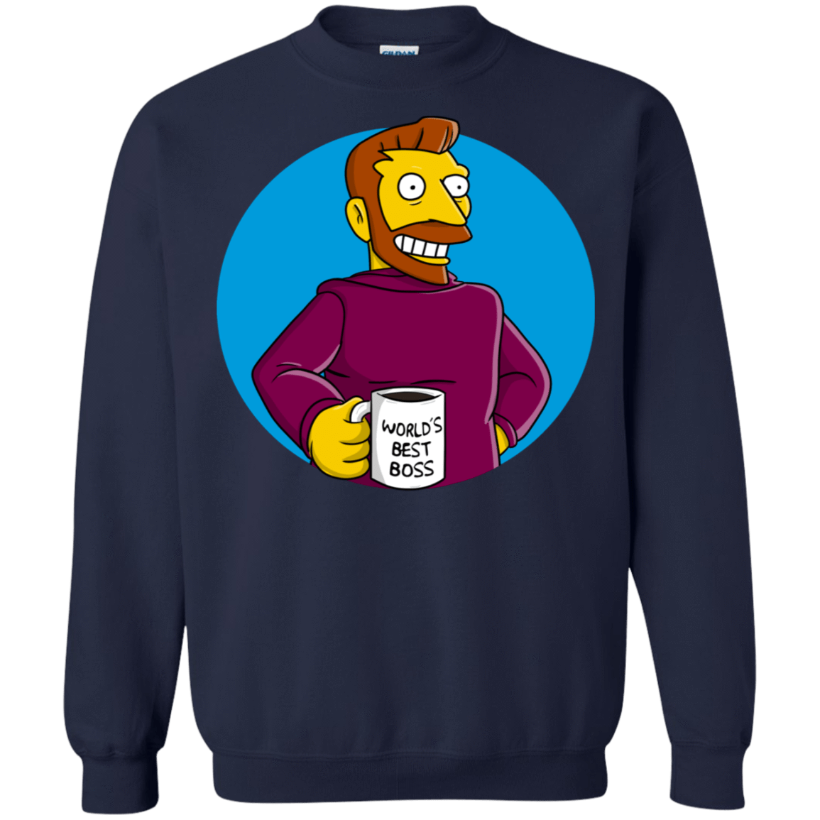 Sweatshirts Navy / S The Best Boss Crewneck Sweatshirt