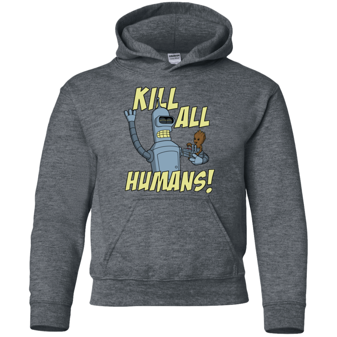 Sweatshirts Dark Heather / YS The Button Friends Youth Hoodie