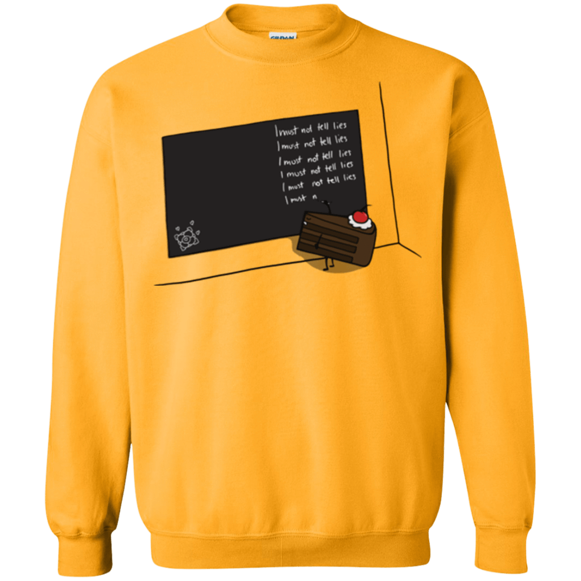 Sweatshirts Gold / Small The Cake is a Lie Crewneck Sweatshirt