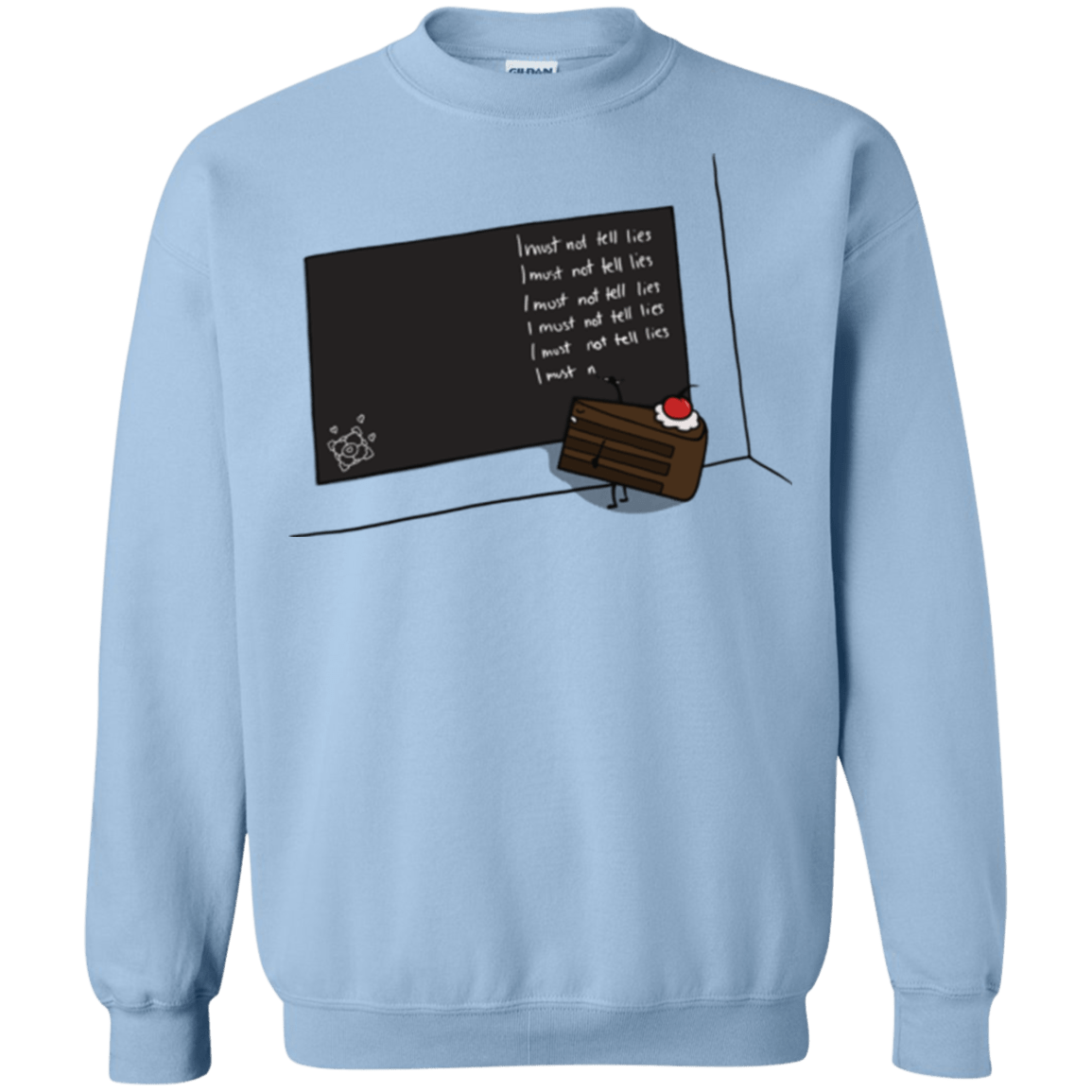 Sweatshirts Light Blue / Small The Cake is a Lie Crewneck Sweatshirt
