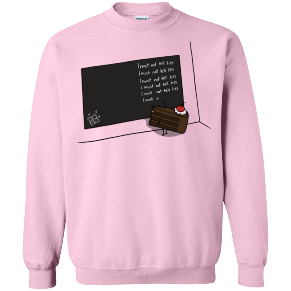 Sweatshirts Light Pink / Small The Cake is a Lie Crewneck Sweatshirt