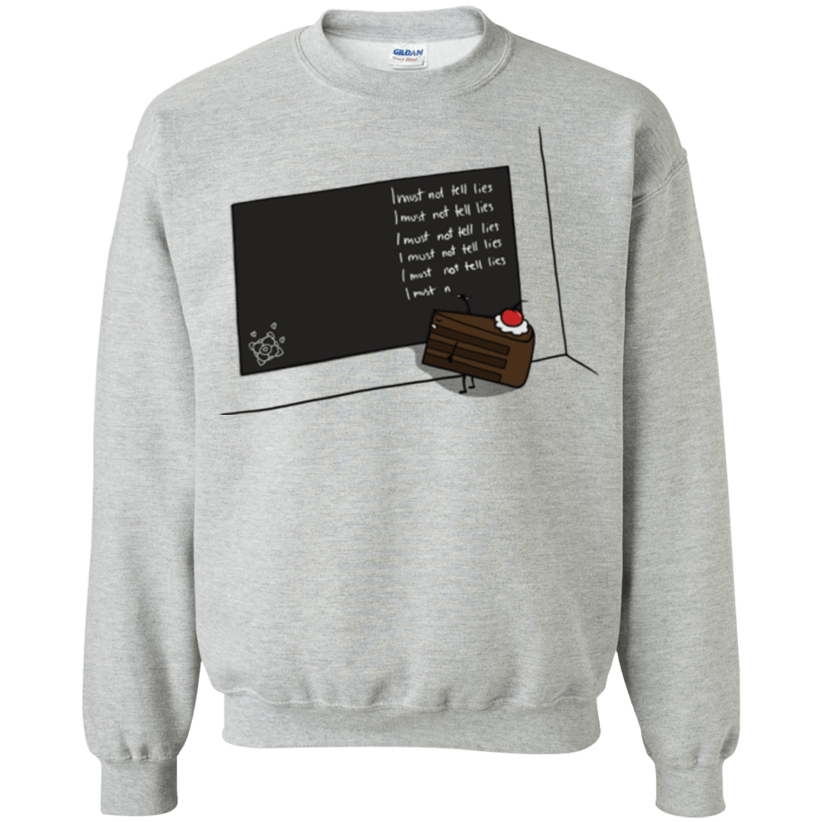 Sweatshirts Sport Grey / Small The Cake is a Lie Crewneck Sweatshirt