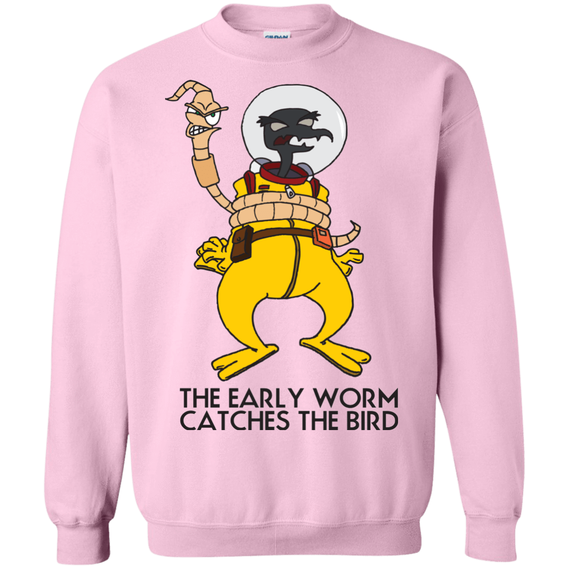 Sweatshirts Light Pink / Small The Early Worm Catches The Bird Crewneck Sweatshirt