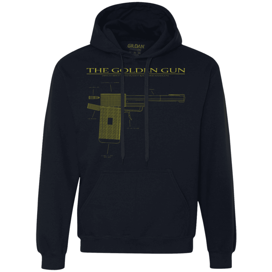 Sweatshirts Navy / S The Golden Gun Premium Fleece Hoodie