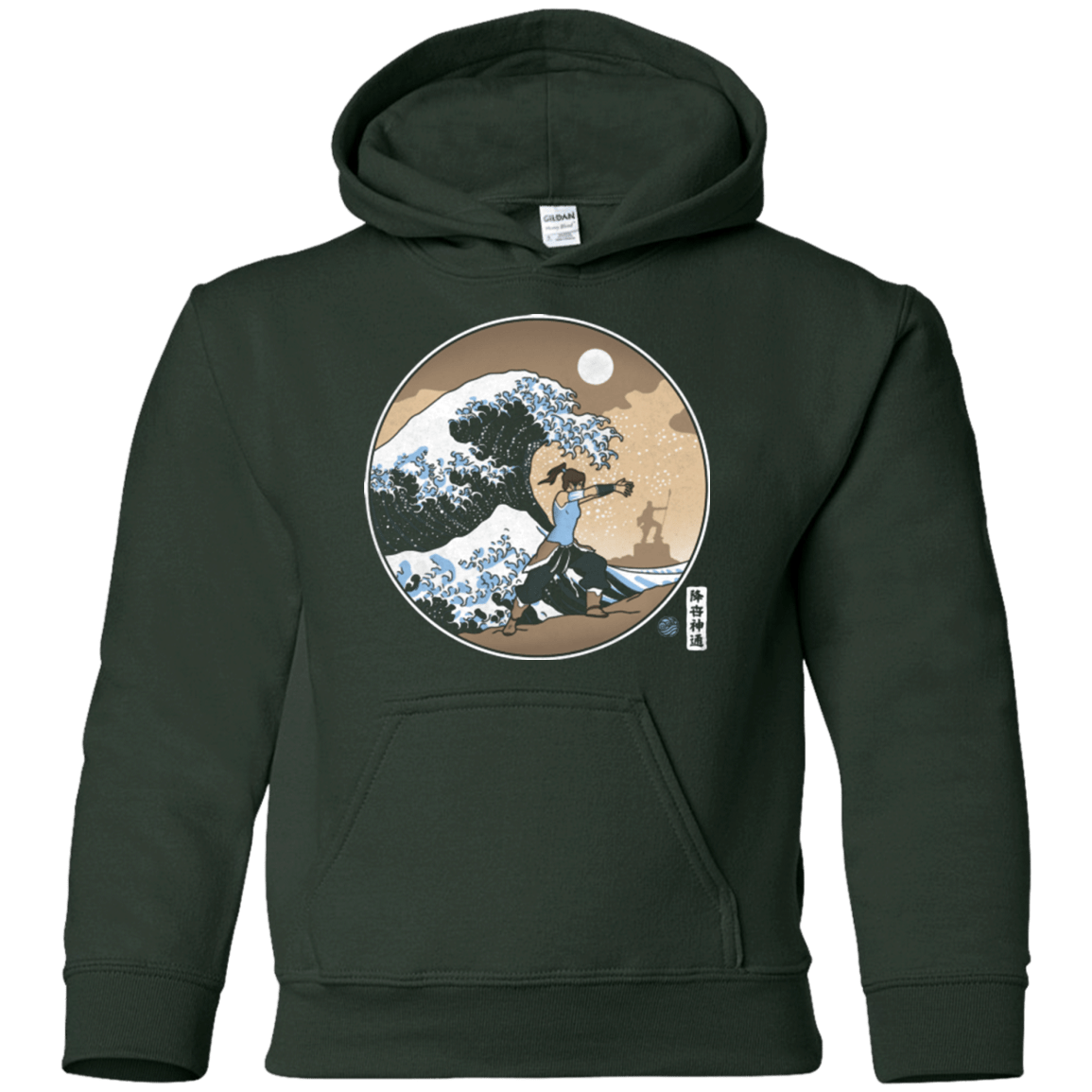 Sweatshirts Forest Green / YS The Great Wave of Republic City Youth Hoodie