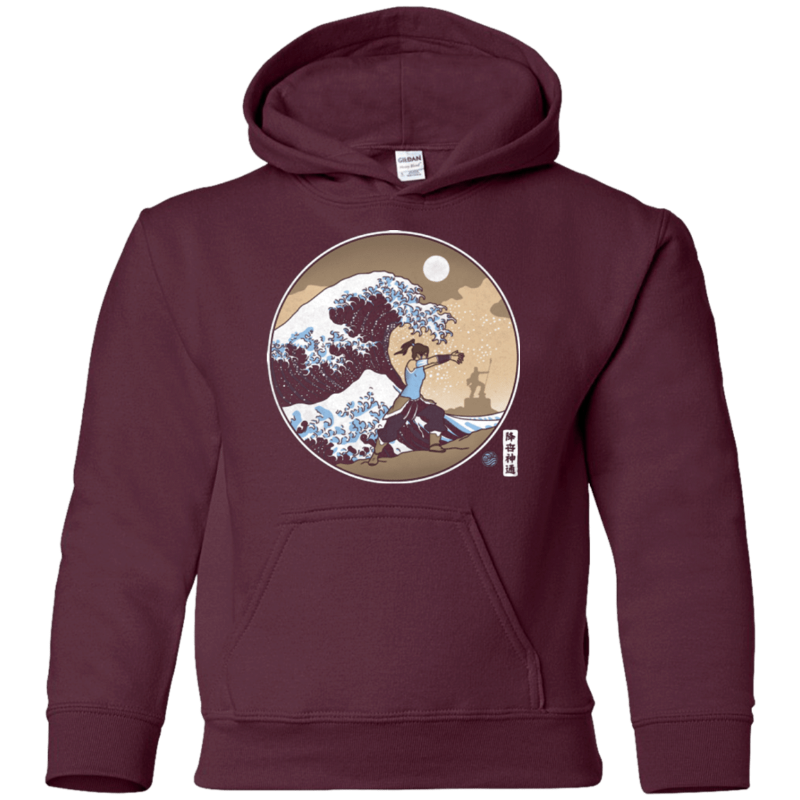 Sweatshirts Maroon / YS The Great Wave of Republic City Youth Hoodie