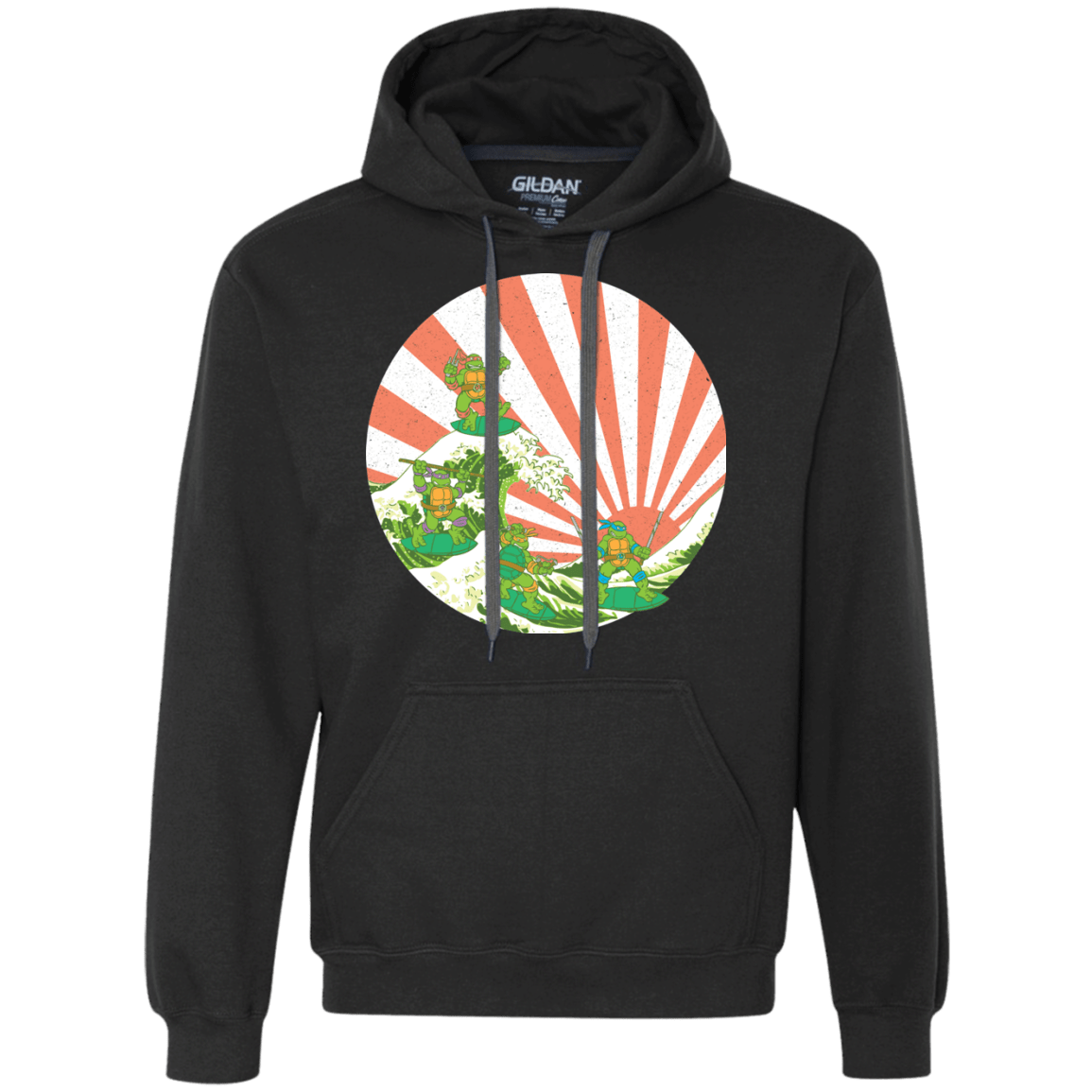 Sweatshirts Black / S The Great Wave Off Cowabunga Premium Fleece Hoodie