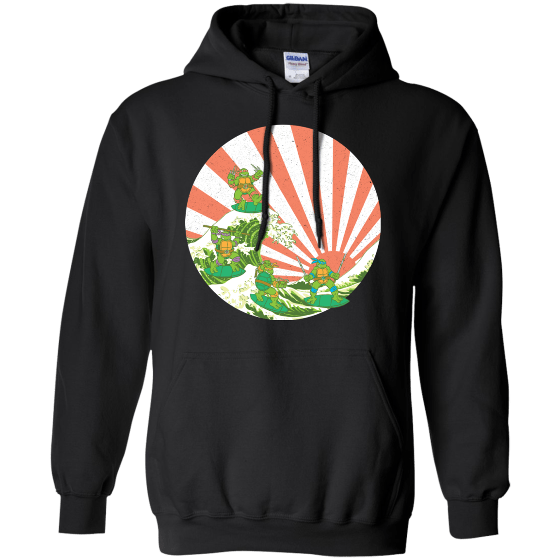 Sweatshirts Black / S The Great Wave Off Cowabunga Pullover Hoodie