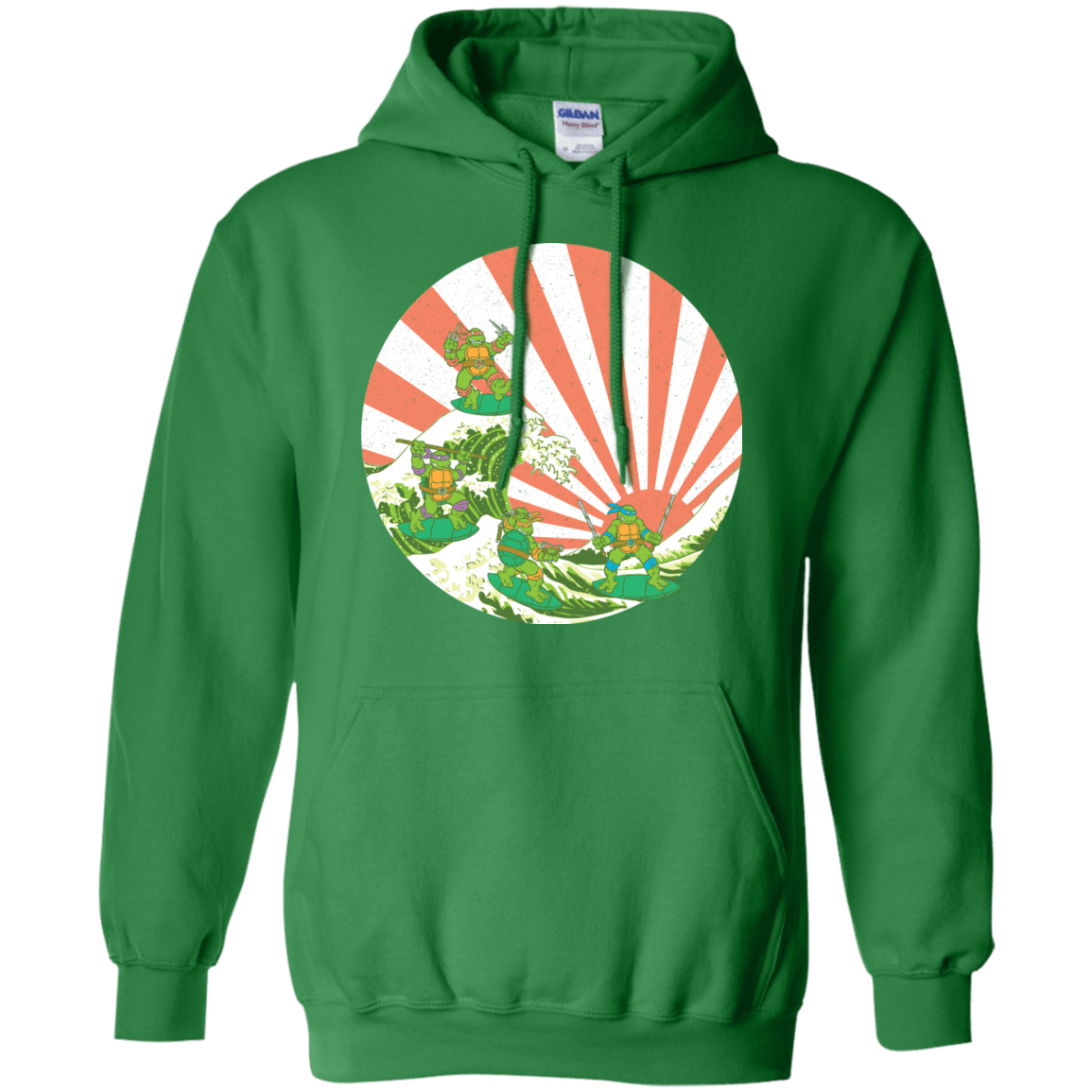 Sweatshirts Irish Green / S The Great Wave Off Cowabunga Pullover Hoodie