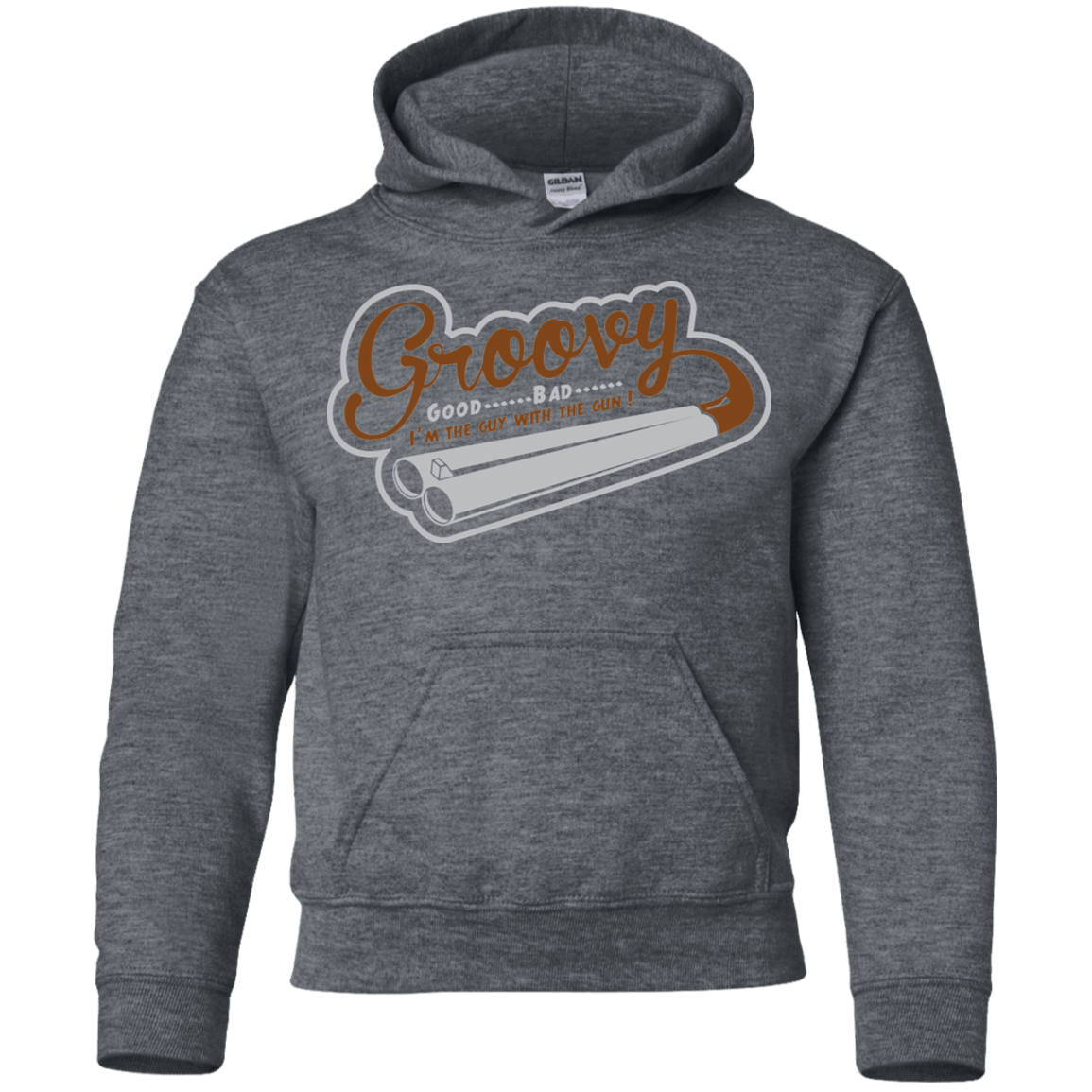 Sweatshirts Dark Heather / YS The Guy With The Gun Youth Hoodie