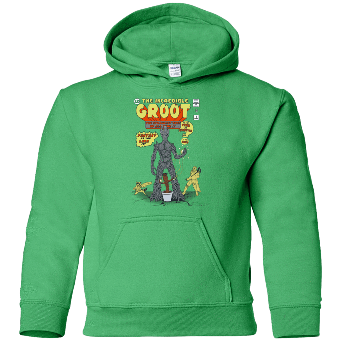 Sweatshirts Irish Green / YS The Incredible Groot Youth Hoodie