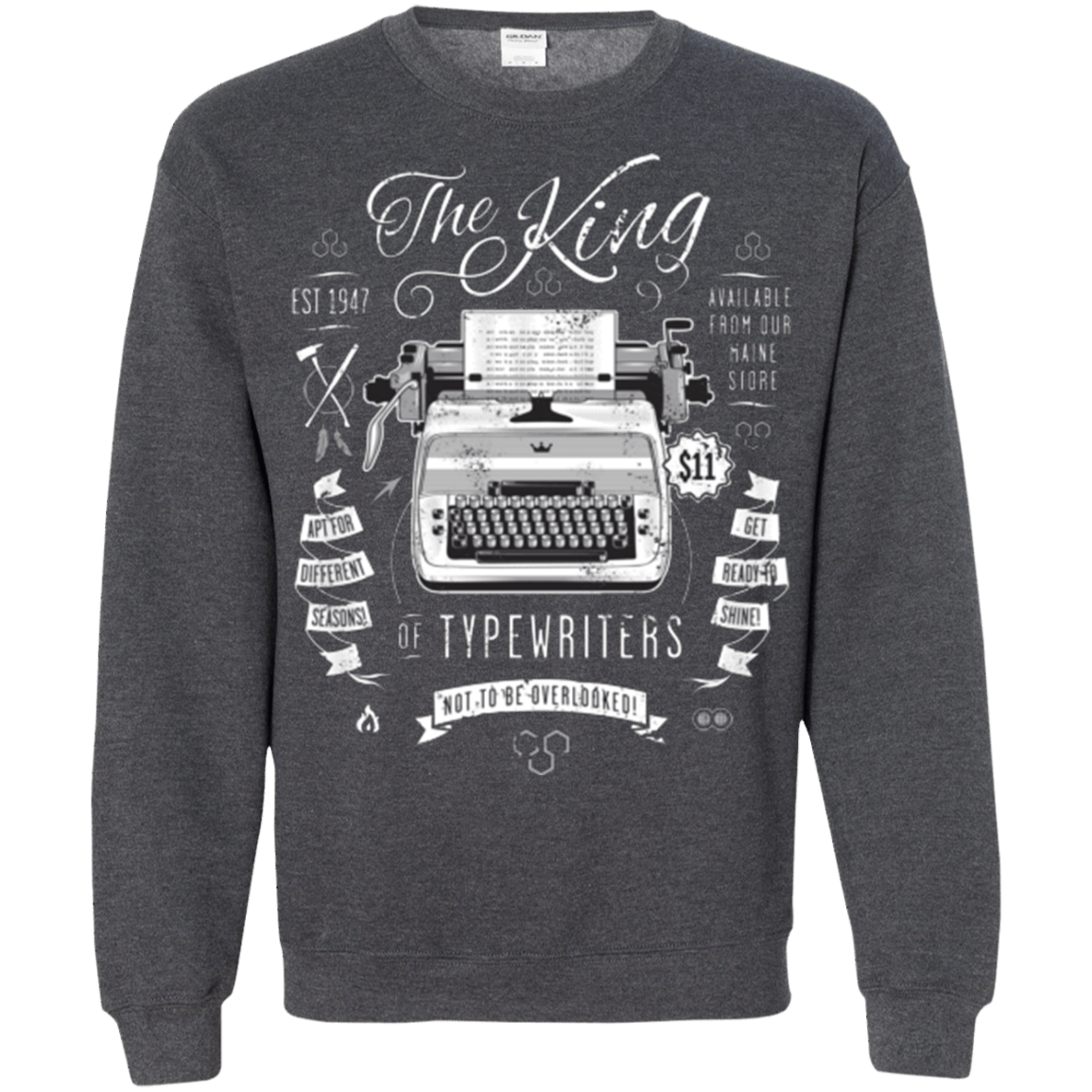 Sweatshirts Dark Heather / Small The King of Typewriters Crewneck Sweatshirt